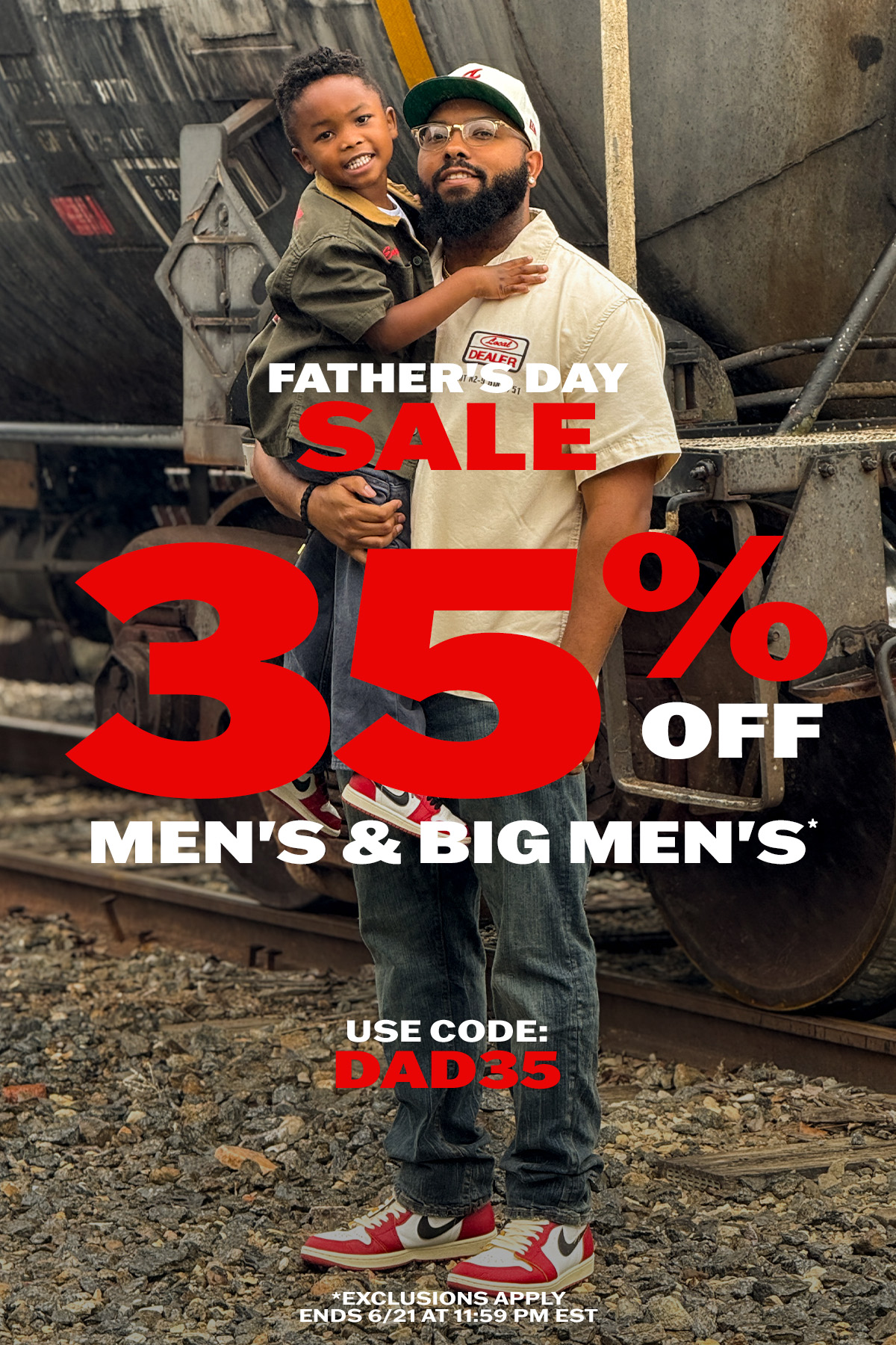 Father's Day Sale: 35% off Men's and Big Men's with code DAD35