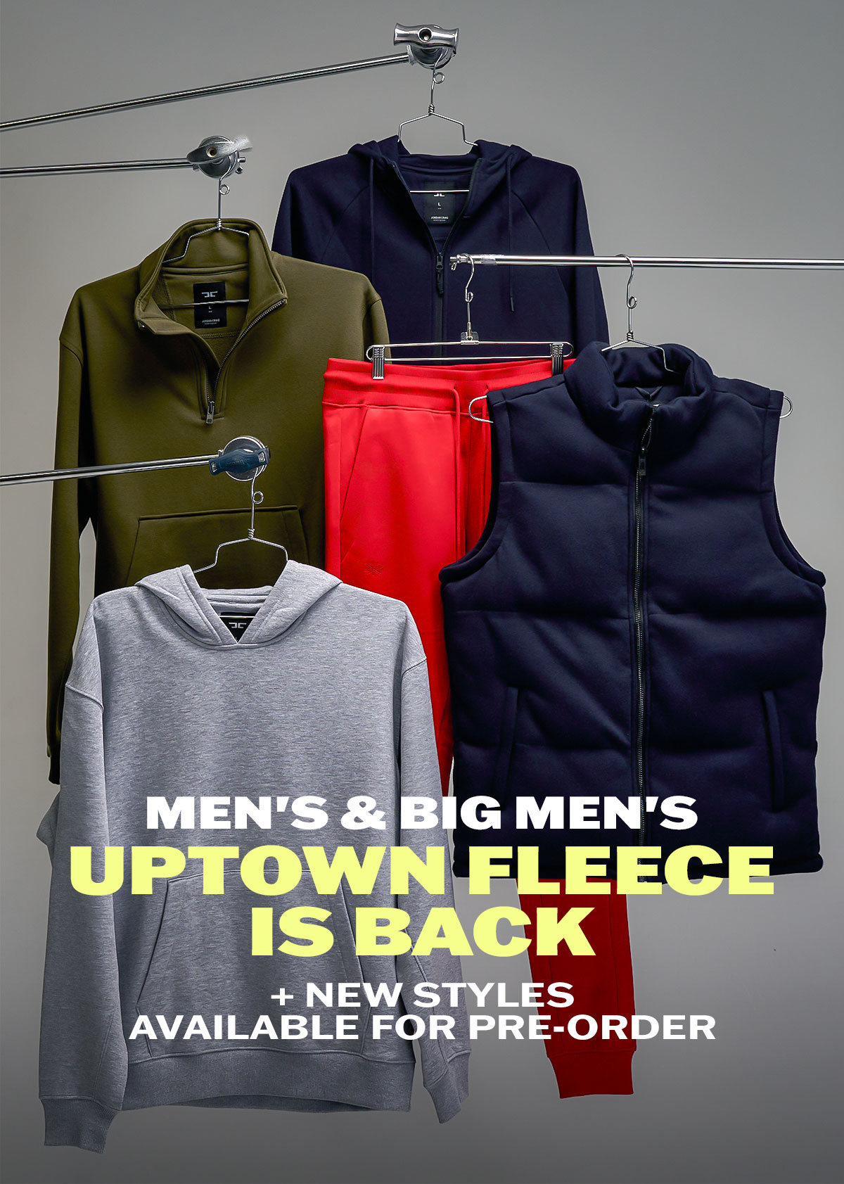 Men's and Big Men's Uptown Fleece is back + new styles available for pre-order