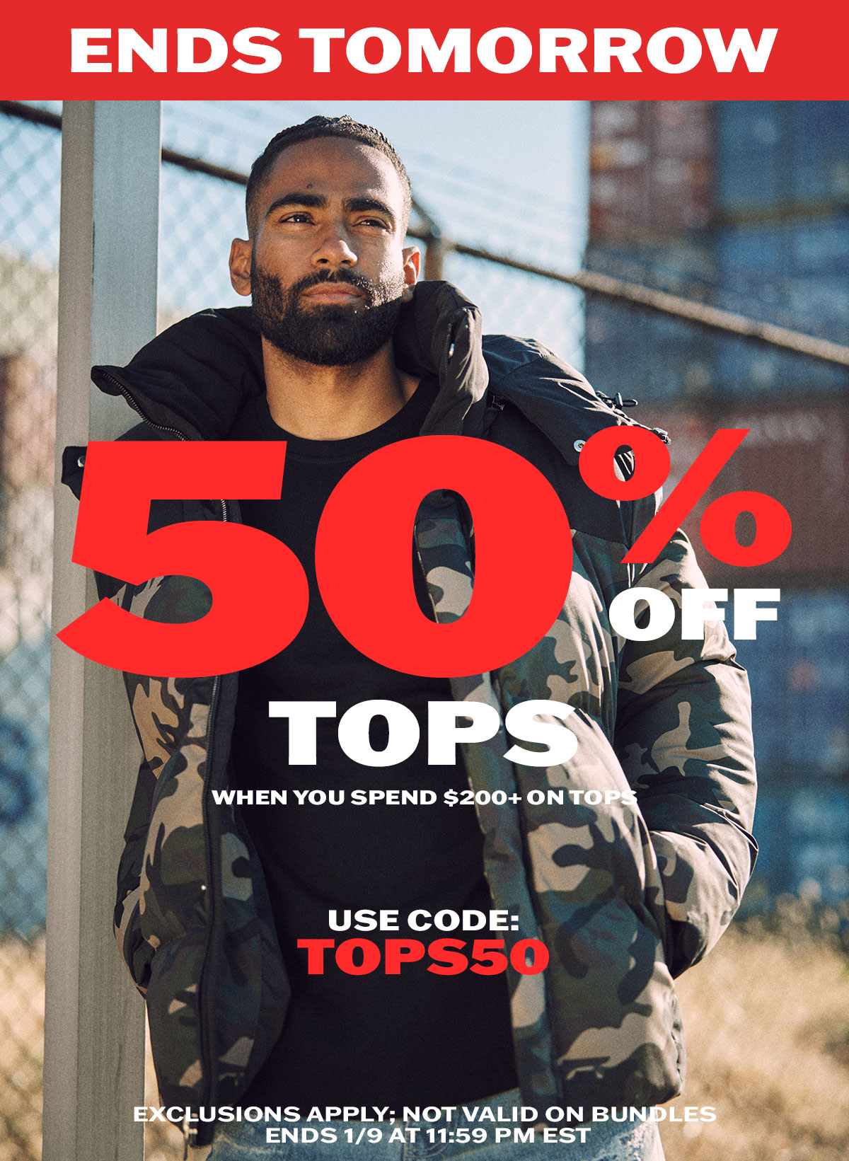 50% OFF tops when you spend $200+ on tops