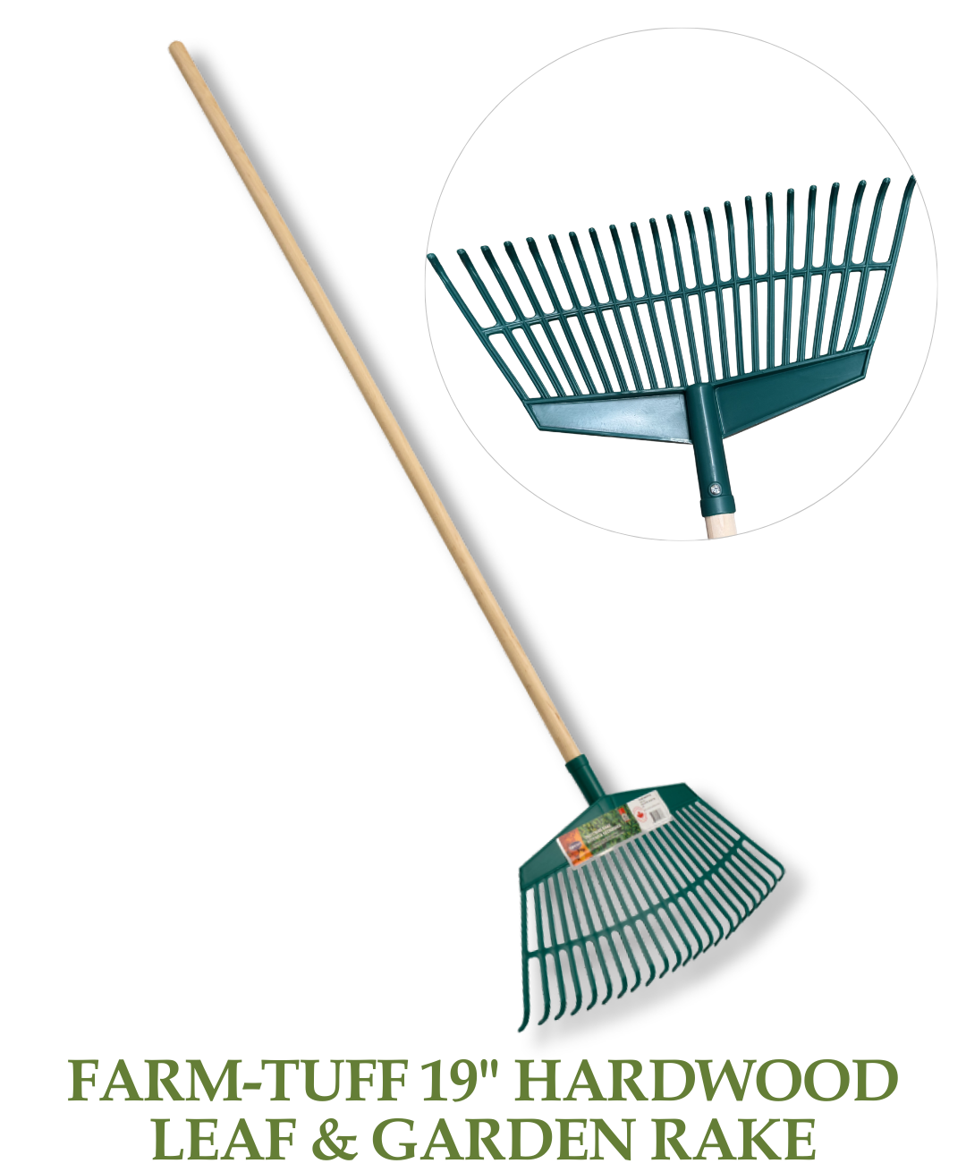 Farm-Tuff 19" Hardwood Leaf & Garden Rake