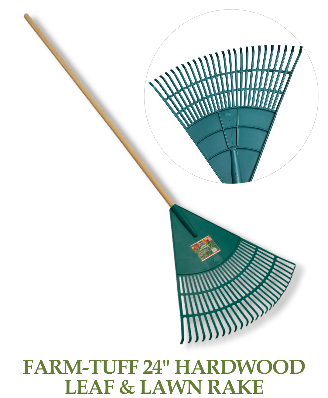 Farm-Tuff 24" Hardwood Leaf & Lawn Rake