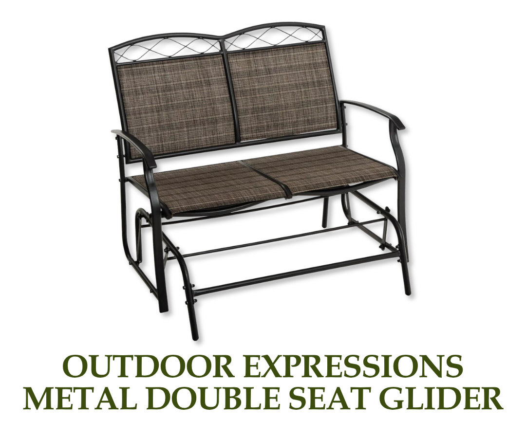Outdoor Expressions Metal Double Seat Glider