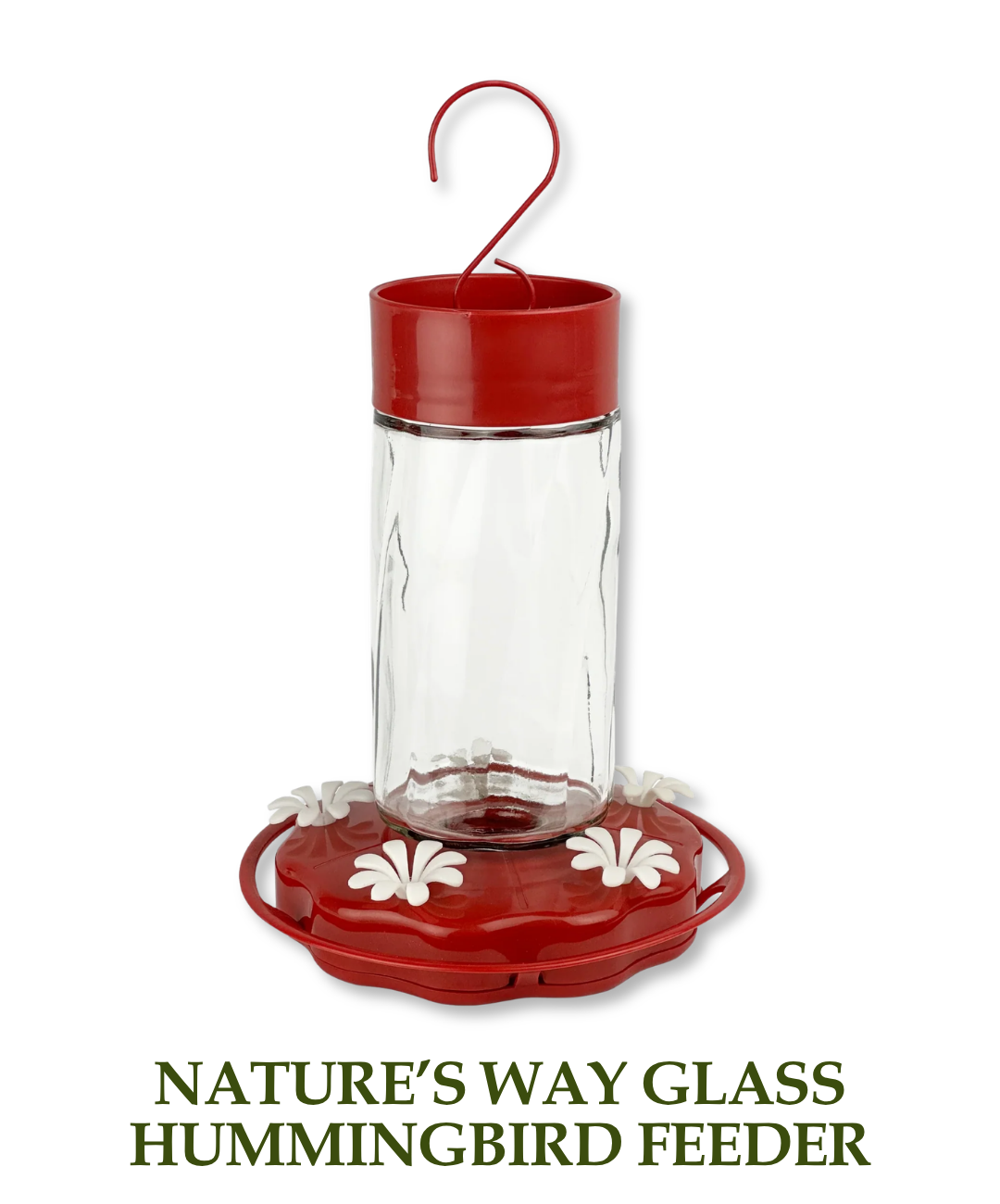 Nature's Way Scarlet Swirl Glass Hummingbird Feeder