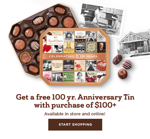 Get a free 100 yr. Anniversary Tin with purchase of $100+. In store and online! While supplies last. Start Shopping Now