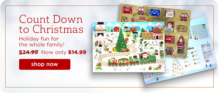 Countdown to Christmas Calendar. Holiday fun for the whole family! Was $24.99 -- Now only $14.99