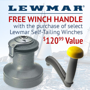 Lewmar Free Winch Handle with purchase of select Lewmar Self-Tailing Winches