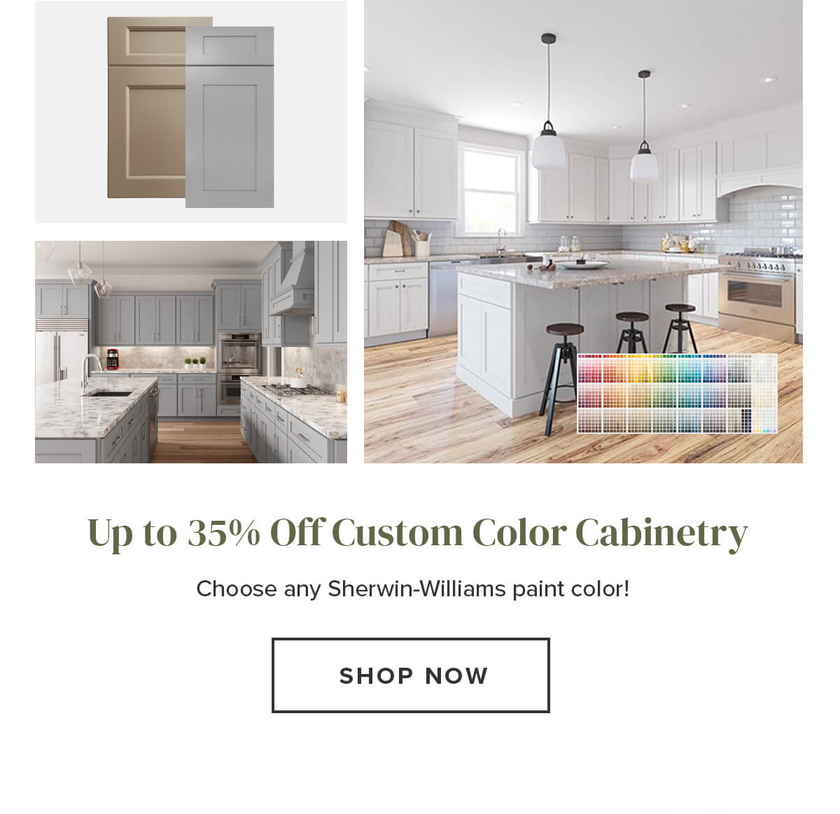 35% Off Custom Color Cabinetry