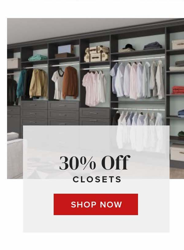 30 Percent Off Closets