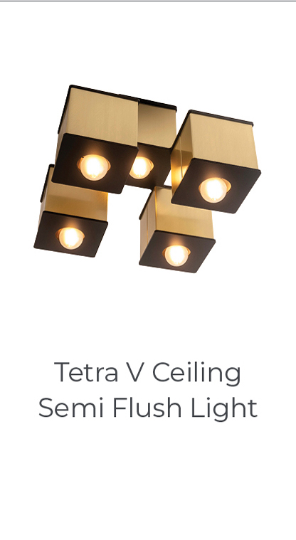 Tetra V Ceiling Semi Flush Light