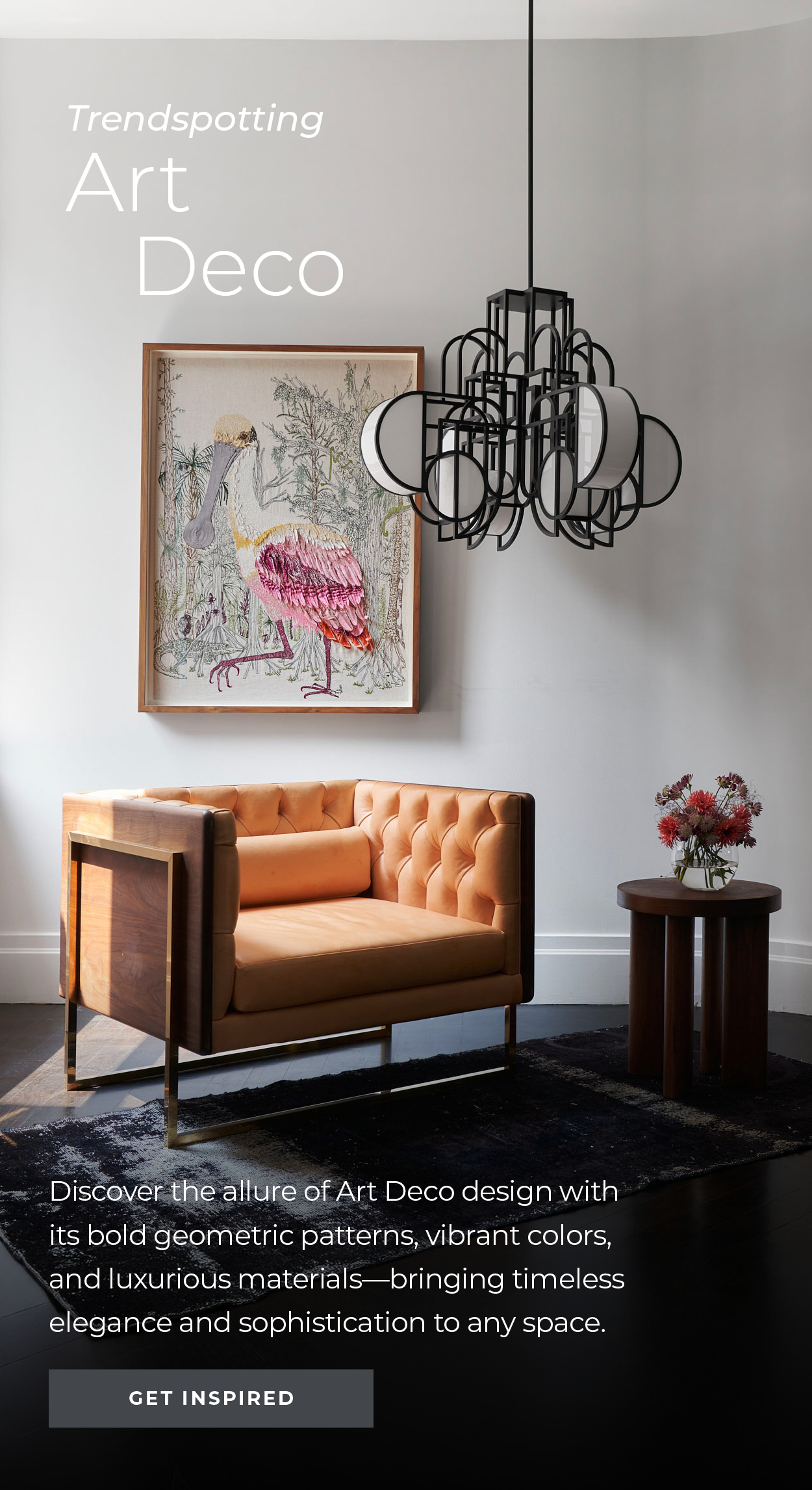 Trendspotting: Art Deco | Discover the allure of Art Deco design with its bold geometric patterns, vibrant colors, and luxurious materials—bringing timeless elegance and sophistication to any space. |  Get Inspired