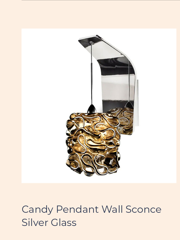 Candy Pendant Wall Sconce/Silver Glass
