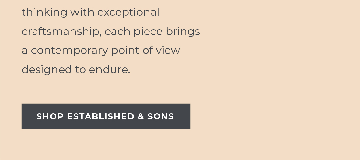 Pairing innovative thinking with exceptional craftsmanship, each piece brings a contemporary point of view designed to endure.  [Shop Established & Sons]