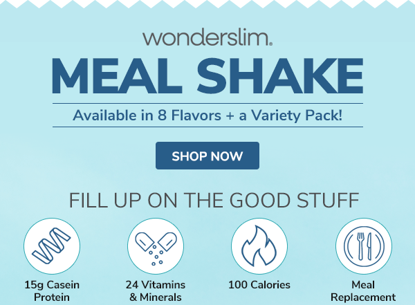 Wonderslim Meal Shake | Available in 8 Flavors + a Variety Pack! | FILL UP ON THE GOOD STUFF -15g Casein Protein -24 Vitamins & Minerals -100 Calories -Meal Replacement