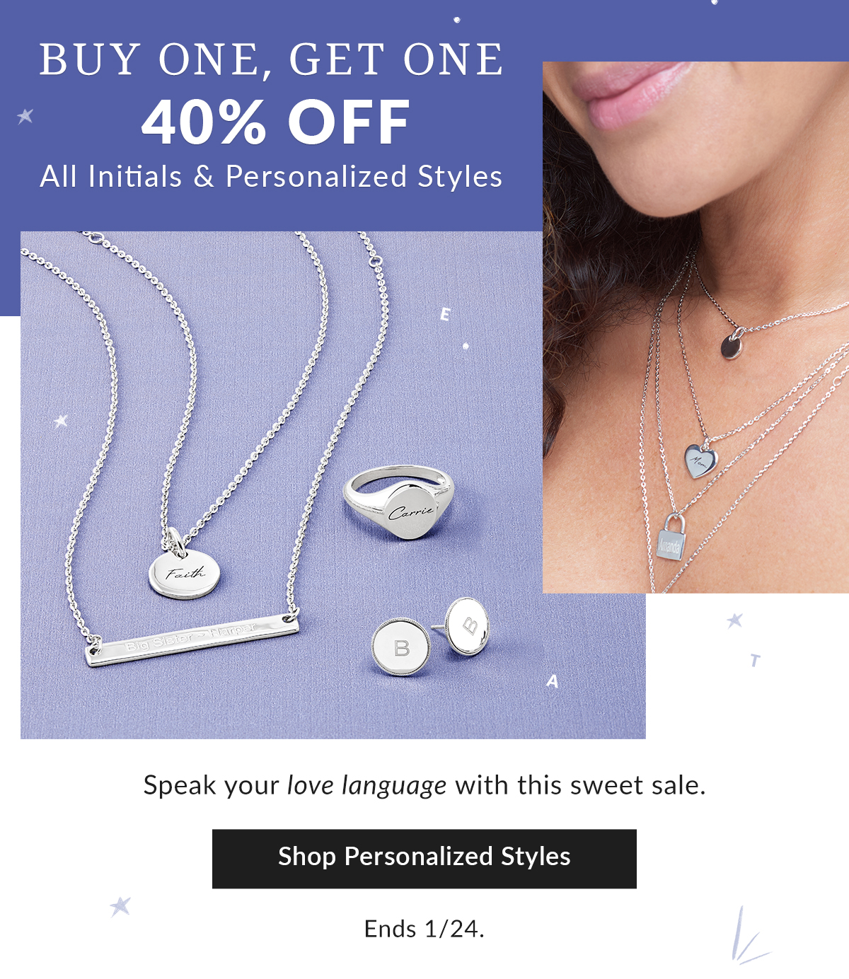 BOGO 40% Off Personalized Jewelry