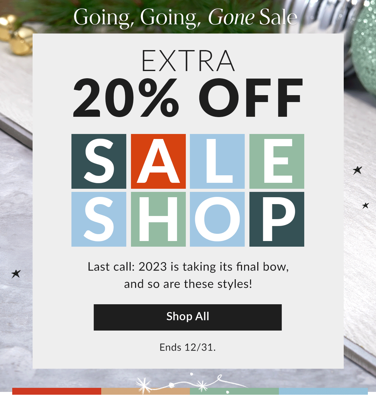 Extra 20% off the sale shop!