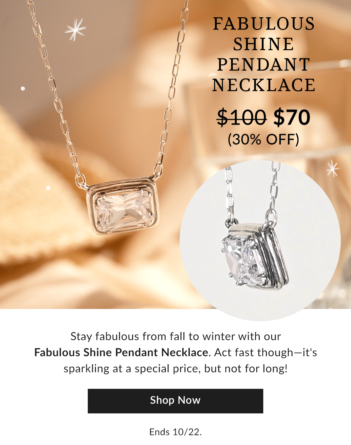 Fabulous Shine Pendant Necklace