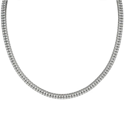 Melissa Kaye Lenox Double Diamond Tennis Necklace