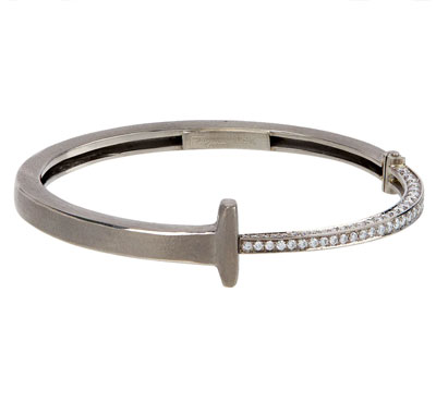 additional images: Pat Flynn White Gold Diamond Tail Nail Bracelet Pat Flynn White Gold Diamond Tail Nail Bracelet Open Pat Flynn White Gold Diamond Tail Nail Bracelet Top View Pat Flynn White Gold Diamond Tail Nail Bracelet Close Up Clasp Pat Flynn White Gold Diamond Tail Nail Bracelet On Edge Pat Flynn White Gold Diamond Tail Nail Bracelet Profile Pat Flynn White Gold Diamond Tail Nail Bracelet