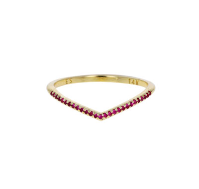 Elizabeth Street Ruby V Stack Ring