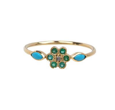 Sophie d'Agon Emerald Miniflower 1 Ring