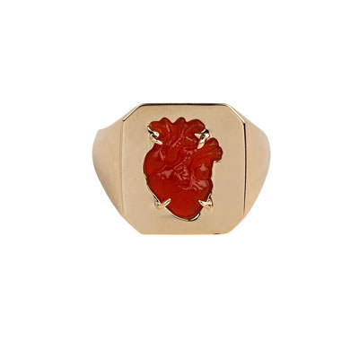 The Moonstoned Carnelian From the Heart Signet Ring