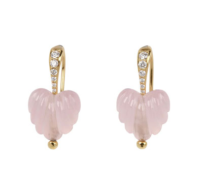 Renna Rose Quartz Dew Drop Earrings