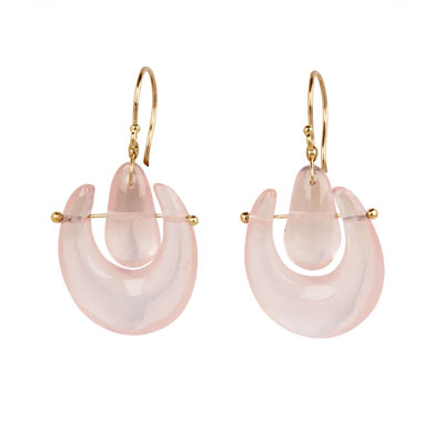 TenThousandThings Small Rose Quartz O'Keeffe Earrings