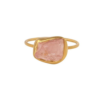 Pippa Small Uncut Rose Quartz Metamorphic Cup Ring