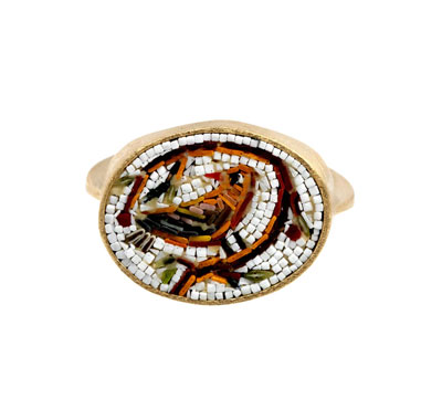 Le Sibille Micromosaic Sparrow Ring