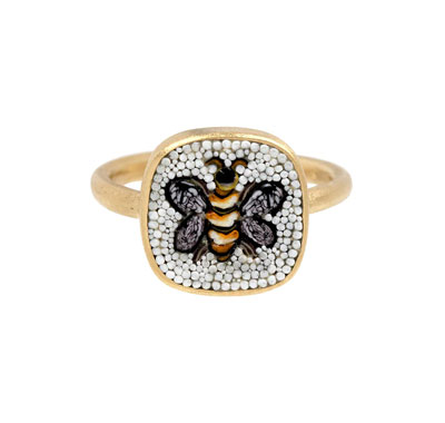 Le Sibille Micromosaic Honeybee Ring