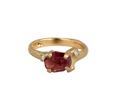 Johnny Ninos Rhodolite Garnet Rough Luxe Ring