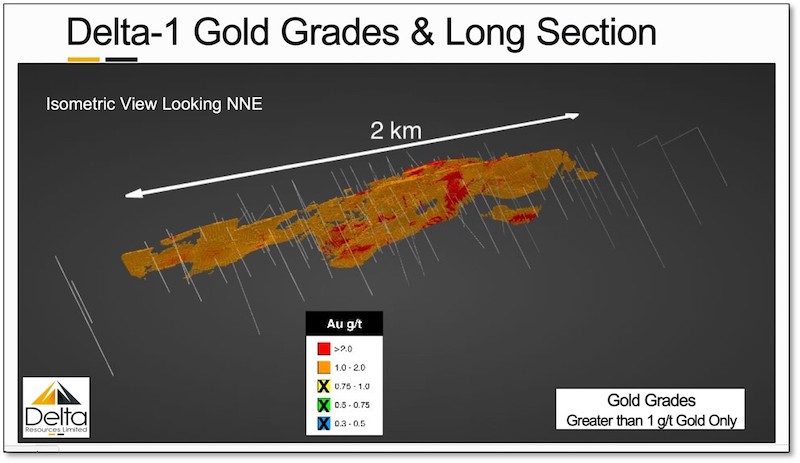 Delta- 1 Gold Grades Long Section