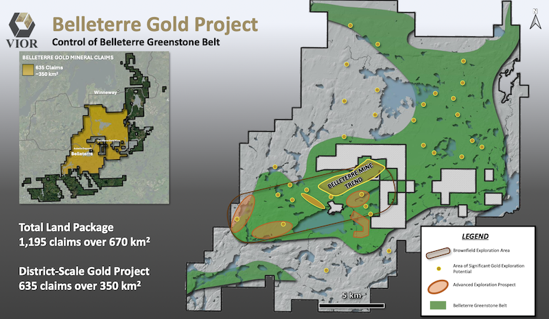 Map of Belleterre Gold Project