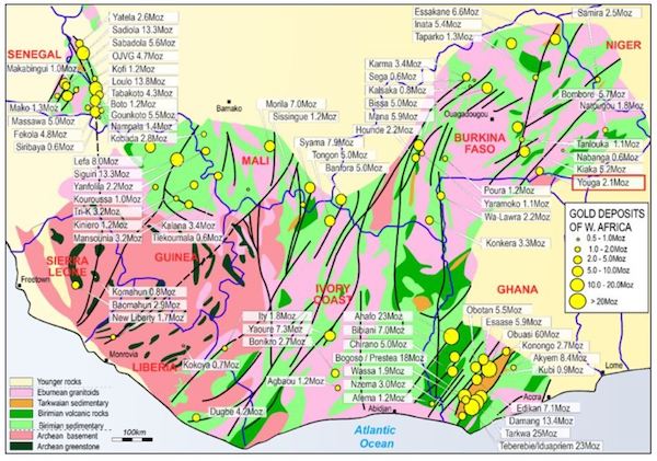 West Africa is home to more than 450 million ounces of gold discoveries