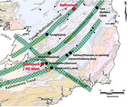 Map of major structural trends in Ireland