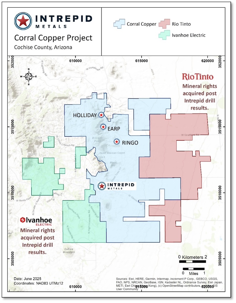 Corral Copper Project map
