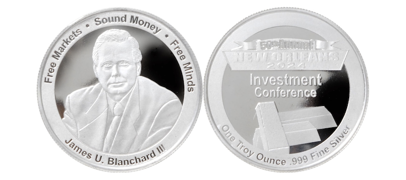 Image of 50th Anniversary New Orleans Conference Silver Round – 1 Troy Ounce, .999 Pure