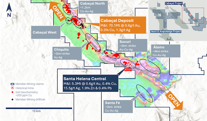 Map of the Cabacal deposit and the Santa Helena target.