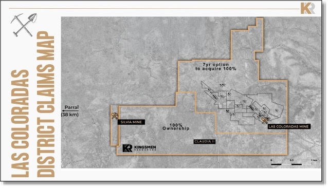 Las Coloradas district claims map