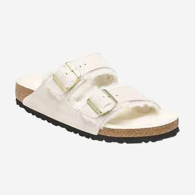 Birkenstock Arizona Shearling Suede Leather Sandal