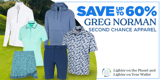 Save up to 60% on Greg Norman Second Chance Apparel