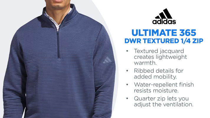 Adidas Ultimate 365 DWR Textured Quarter Zip