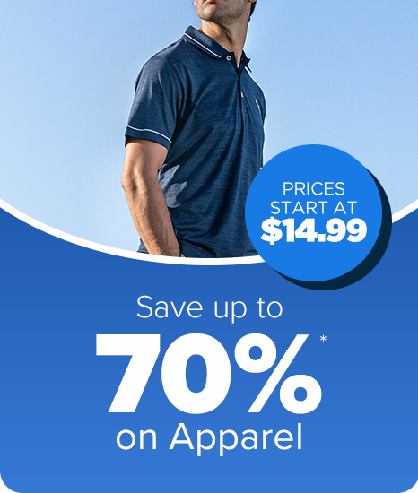 Up to 70% off Apparel