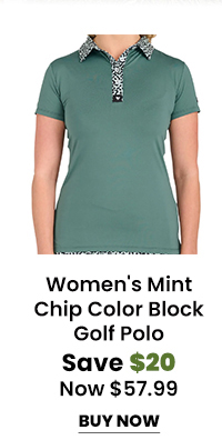 Bad Birdie Women's Mint Chip Color Block Golf Polo