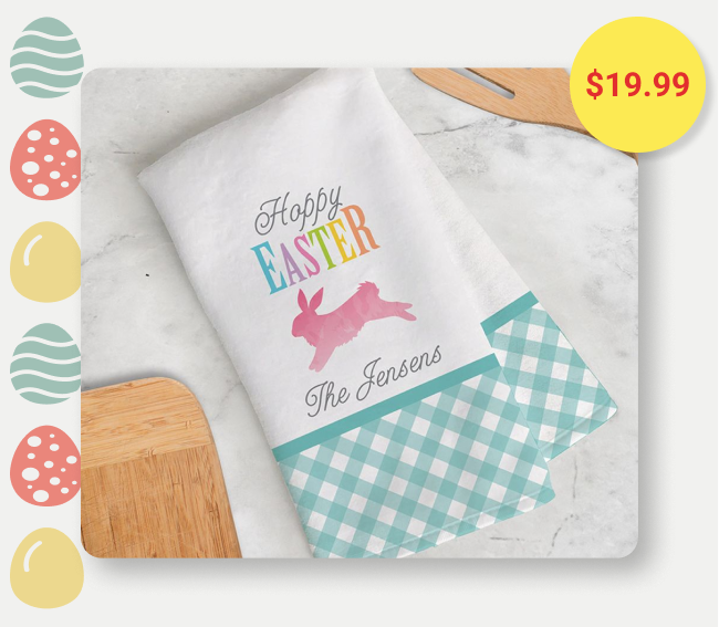 Personalized Happy Easter Kitchen Towel