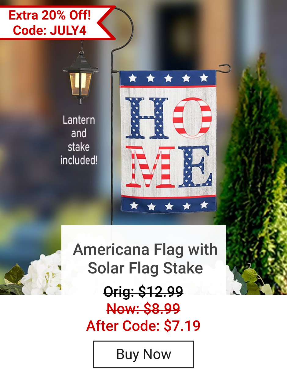 Americana Flag with Solar Flag Stake