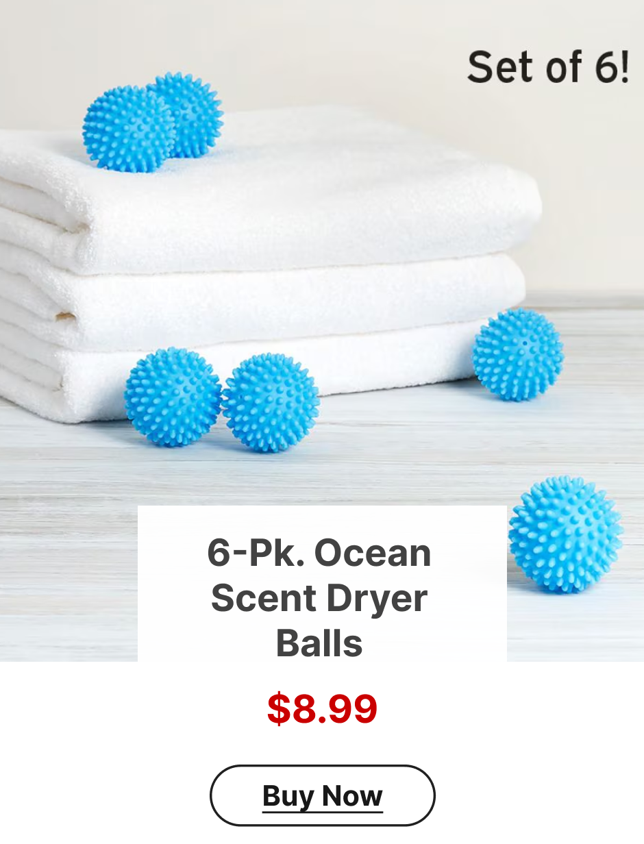 6-Pk. Ocean Scent Dryer Balls