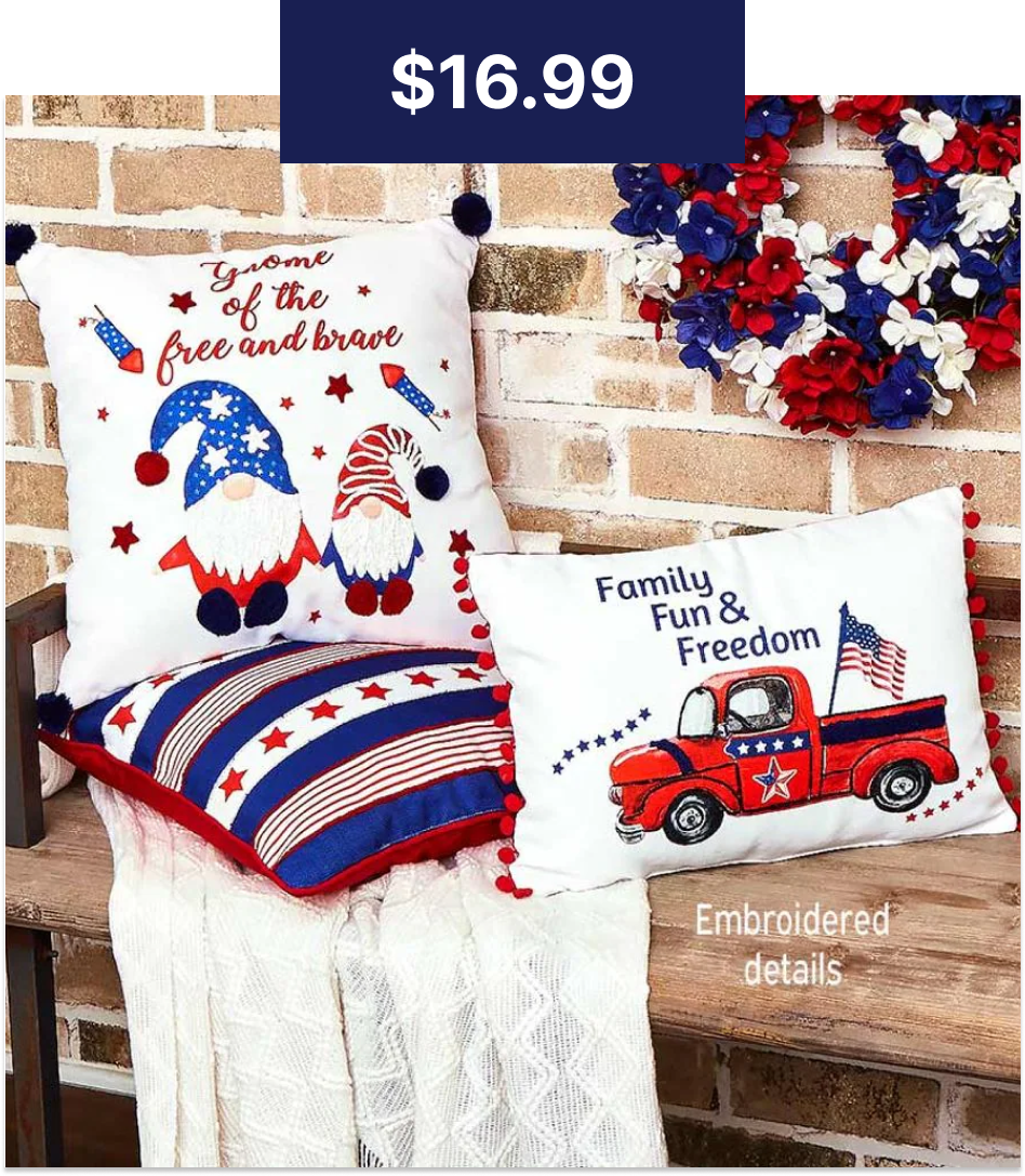 Americana Embroidered Accent Pillows
