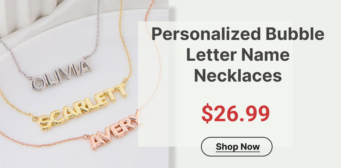 Personalized Bubble Letter Name Necklaces