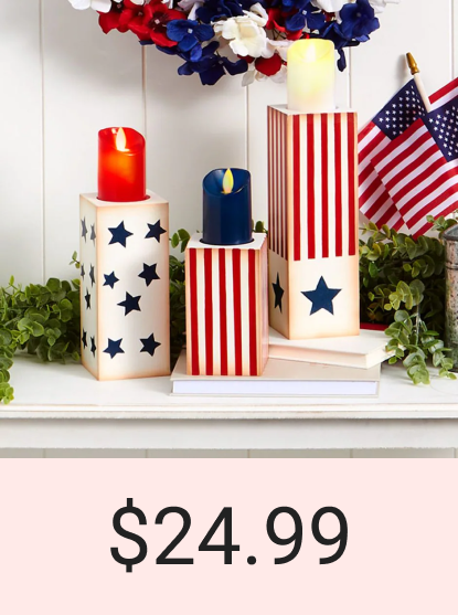 Patriotic LED Candle Set